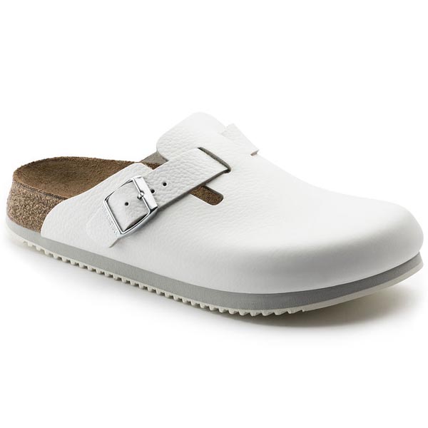 BIRKENSTOCK Boston White Natural Leather Outlet Store