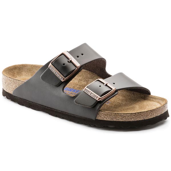 BIRKENSTOCK Arizona Brown Smooth Leather Soft footbed Outlet Store