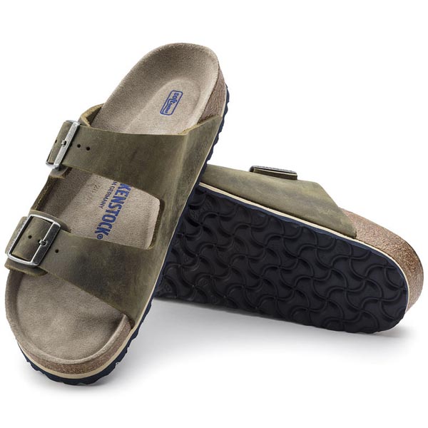 BIRKENSTOCK Arizona Soft Footbed Jade Oiled Leather Outlet Store