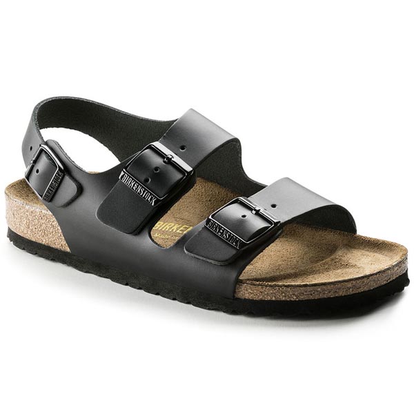 BIRKENSTOCK Milano Black Smooth Leather Outlet Store