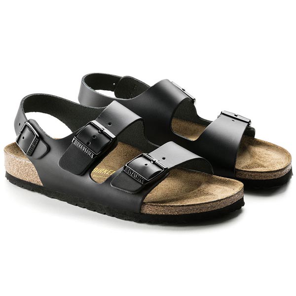 BIRKENSTOCK Milano Black Smooth Leather Outlet Store
