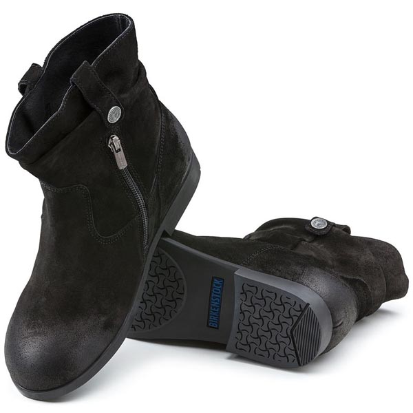 BIRKENSTOCK Sarnia Black Waxed Suede Outlet Store