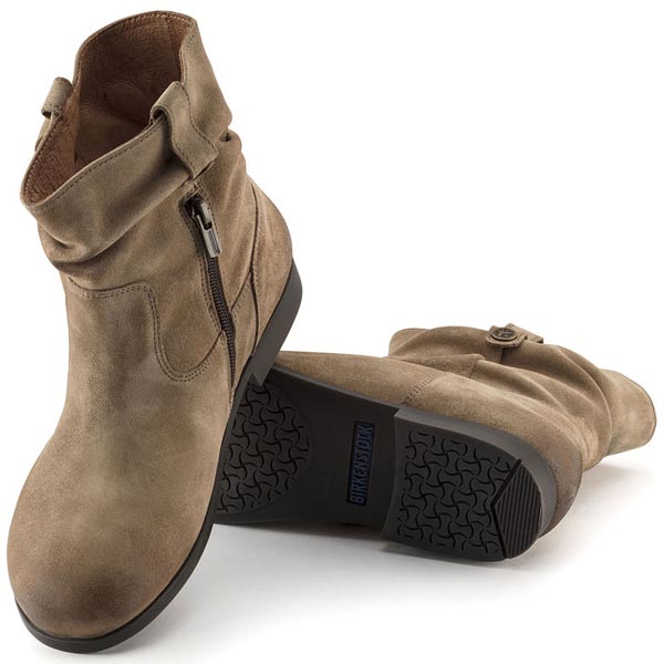 BIRKENSTOCK Sarnia Taupe Waxed Suede Outlet Store