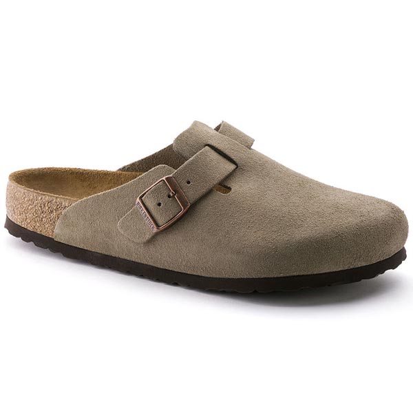 BIRKENSTOCK Boston Soft Footbed Taupe Suede Outlet Store