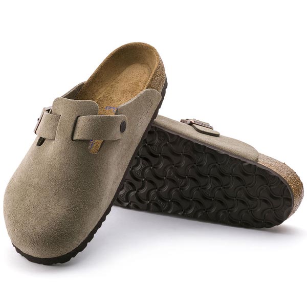 BIRKENSTOCK Boston Soft Footbed Taupe Suede Outlet Store