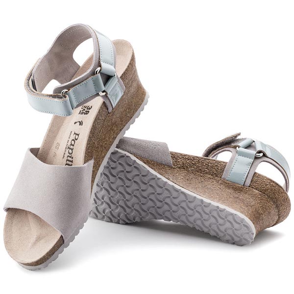 Papillio Eve Grey Suede Leather/PVC Outlet Store
