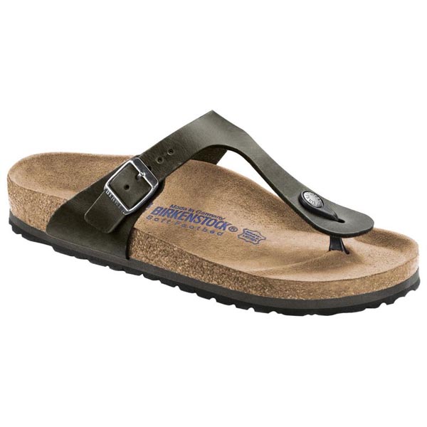 BIRKENSTOCK Gizeh Soft Footbed Iron Oiled Leather Outlet Store