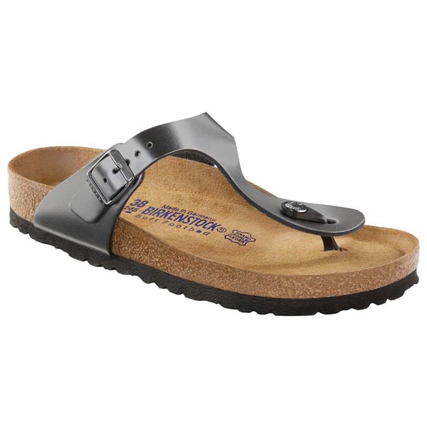 BIRKENSTOCK Gizeh Soft Footbed Metallic Anthracite Oiled Leather Outlet Store