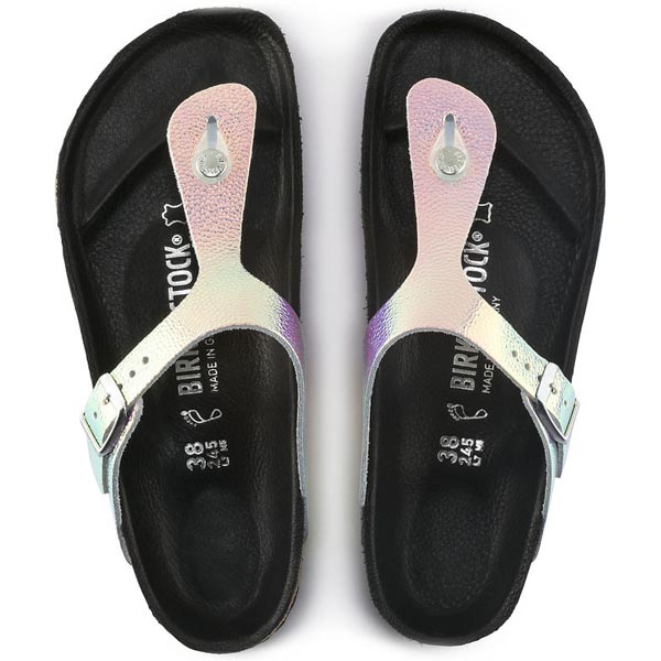 BIRKENSTOCK Gizeh Lux Ombre Pearls Silver Black Leather Outlet Store