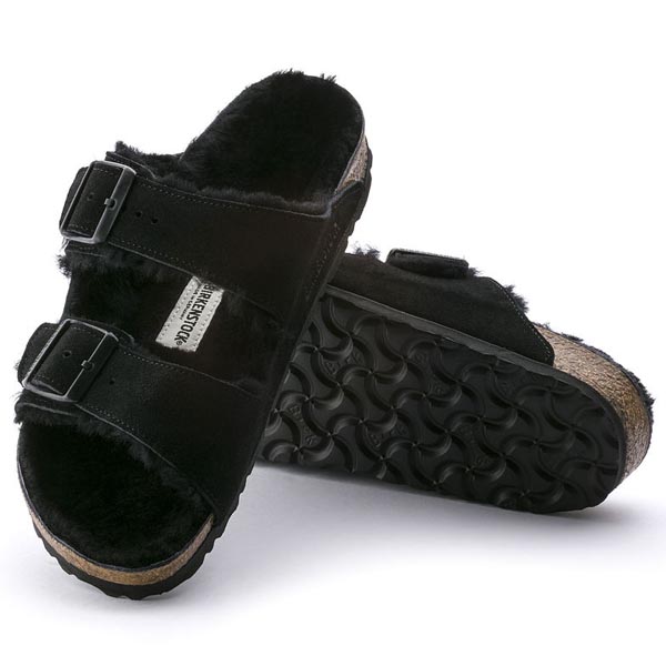 BIRKENSTOCK Arizona Shearling Lined Black Shearling/Suede Outlet Store